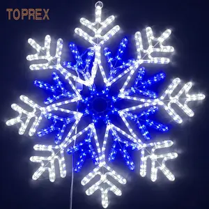 TOPREXDECOR New Year's Event Wall Decoration Waterproof Rope Light up Snowflake Landscape Design for Christmas IP65 Rated