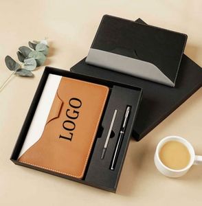 Wholesale Supplier Vegan Leather Pen Slot <b>Sewing</b> Design Notebook Executive Stationery Note Book Box <b>Set</b> Bulk With Paper Bag - Product Image 2