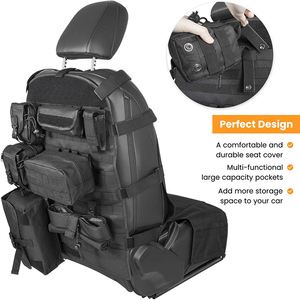 Wholesale Multi-functional 600D PVC Pocket Seat Protector <strong>Molle</strong> Pouch <strong>Attachment</strong> Universal Khaki/Camo/ACU/Green Car Seat Cover - Product Image 4