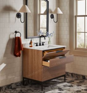 Gabinete de baño independiente del fregadero doble de la vanidad del baño de 60" - Product Image 4