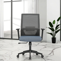 Chaise de bureau ergonomique économique à dossier haut en tissu pivotant, style patron, pour personnel, prix d'usine