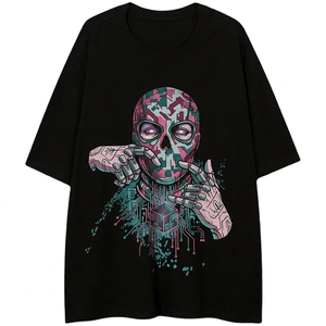 Fabricant de vêtements streetwear pour hommes sur mesure de qualité supérieure, conception OEM, mode décontractée, grande taille, impression DTG, logo, t-shirt entièrement imprimé - Product Image 1