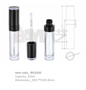 Tube transparent rond de 5 ml pour brillant à lèvres avec applicateur pinceau – Matériaux d'emballage cosmétique - Product Image 2