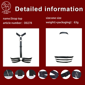JINZHU <span class=keywords><strong>Reggiseno</strong></span> Sexy con Bretelle, Lingerie Nera Traforata con Cinturini, Accessori per <span class=keywords><strong>Costume</strong></span> da Discoteca per Donne - Product Image 4