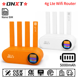 เราเตอร์ DNXT 4g lte wifi LTE Cat4 2.4GHz 4g router wifi WiFi6 AP/Station wi-fi รองรับซิมการ์ด หน้าจอ LCD แบตเตอรี่ 5000mAh ไร้สาย สำหรับสำนักงาน - Product Image 1