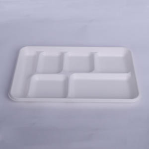 Barquettes et assiettes jetables biodégradables imperméables à six compartiments en pulpe de canne à sucre, qualité commerciale, usage industriel - Product Image 3