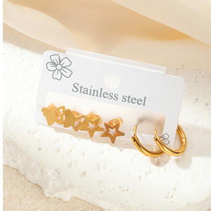 ต่างหูแบบติดหู สแตนเลสคุณภาพสูง ประดับเพชรซิคอน ดีไซน์ย้อนยุคสไตล์ฝรั่งเศส สำหรับผู้หญิง - Product Image 4