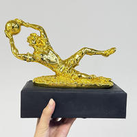Trophée personnalisé gravé pour événements sportifs et salons professionnels, figurine de gardien de but en résine