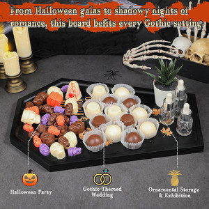 Ataúd divertido <span class=keywords><strong>Ouija</strong></span> Queso Aperitivos Tablero Halloween Alto Goth Platos para servir Acacia Madera Ataúd Tabla de cortar - Product Image 3