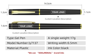 カスタマイズ可能なロゴ多色0.5mmジェルペンビジネス署名ペン黒青赤インクプラスチック素材 - Product Image 2