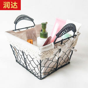 Bobai Metal <b>Storage</b> <b>Basket</b> <b>Rectangle</b> Canvas Lined Durable Office Organizer Multi Functional <b>Basket</b> - Product Image 3