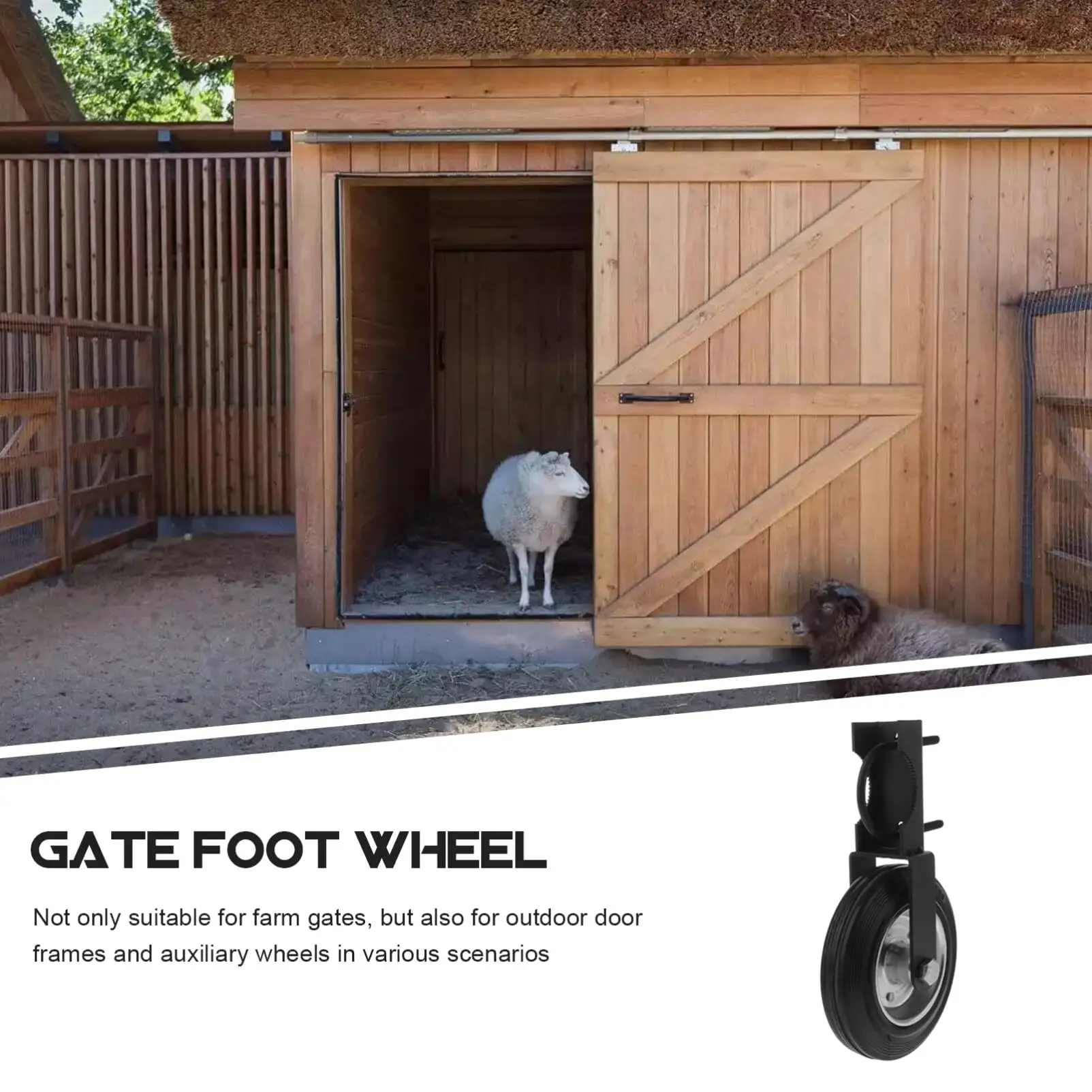 6-inch Metal Gate Support Training Wheels Quiet Wear Resistant High Load Bearing Rubber Casters