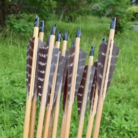 Flèches en bois traditionnelles Elong Outdoor pour la chasse, en plumes de dinde, 30, 32 et 34 pouces