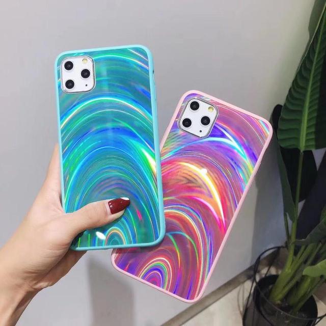 Holographic Rainbow Case For Iphone 11 Series 11 pro Max  Laser Colorful Card TPU Fashion Cover Coque Phone Case Supplier