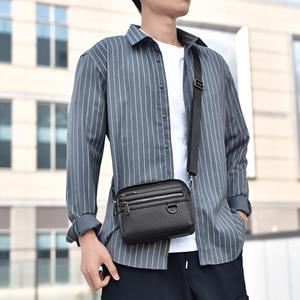 Vintage Style Casual Men's PU Leather Crossbody <strong>Messenger</strong> Bag <strong>with</strong> <strong>Shoulder</strong> <strong>Strap</strong> for Men Women Business Daily Use - Product Image 2