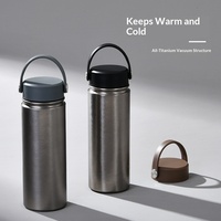 Nouvelle gourde sportive en titane pur de 550 ml, à large ouverture, avec sangle portable, isolation sous vide, isolation thermique, utilisation en extérieur