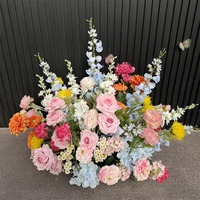Real Touch Realistische Zijden Kunstbloemenarrangement Boog Roos Hortensia Lentebloei Valentijnsdag Bruiloft Gangpad Dag