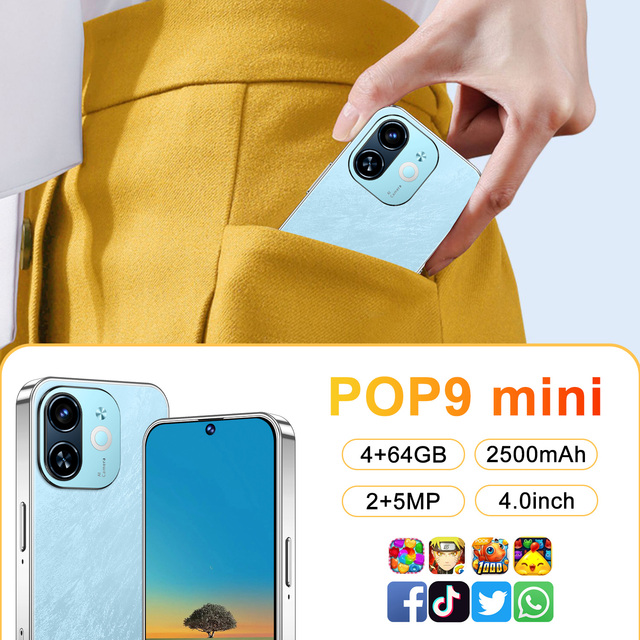 Tecno Pop9 Mini Unlocked Dual SIM Quad Core Mobile Phone with 64 GB ROM and Beauty Camera Global Version Hot Sale