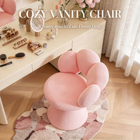 Chaise de maquillage pivotante design avec dossier, tabouret haut de gamme pour chambre de fille, dressing et coiffeuse