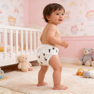 Pannolini a mutandina in cotone stampato 3D anti-perdita, riutilizzabili per neonati, copripannolino traspirante anti-perdita laterale per neonati - Product Image 4