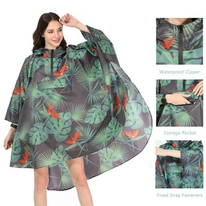 Impermeable Personalizado con Capucha y Cremallera, Diseño de Puntos Azules, Ligero, para Mujer, con Bolsillos - Product Image 3