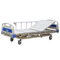 Lit médical manuel à 3 fonctions, lit d'hôpital à 3 manivelles, lit de patient réglable pour hôpital et clinique