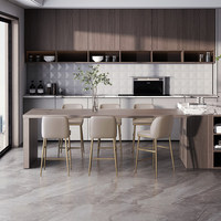 Tabouret de bar moderne et simple, style américain, avec structure métallique, tabouret haut pour îlot de cuisine, 752, aucun assemblage requis