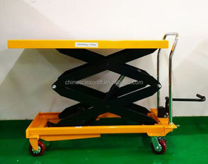 Chariot à plateforme manuel pliable, <span class=keywords><strong>petit</strong></span> chariot à ciseaux, table élévatrice hydraulique pour <span class=keywords><strong>déménagement</strong></span> - Product Image 3