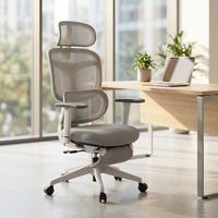 Chaise de bureau de direction ergonomique pivotante de luxe avec repose-pieds pour la maison et le bureau