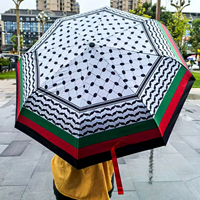 Vente chaude Palestine Kuffiyeh Parapluie, Drapeau De Pays Pas Cher 21 pouces Parapluie Pliant Enfants Parapluie, Parapluie De Douane