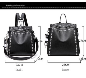 Wholesale Personality Rivet <b>Backpack</b>, New Korean Style Multifunctional Fashion Casual Travel Bag for Women Girls - Product Image 2