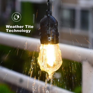 Guirlandes solaires d'extérieur, ampoules LED Edison 2700K blanc chaud, étanches IP65 avec panneau solaire, installation facile - Product Image 3