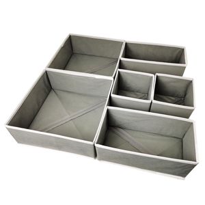 Boîtes de rangement pliables en tissu non tissé, six pièces, pour chaussettes, soutiens-gorge, style tiroir, pliables, vente en gros - Product Image 4