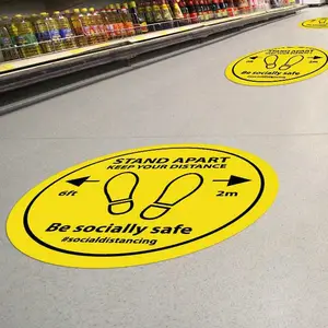 Adesivo per segni da pavimento da 6 piedi 12 "adesivo personalizzato in vinile impermeabile adesivo per segni di sicurezza a distanza