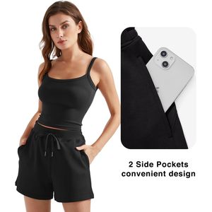 Conjunto de 2 Piezas para Mujer FOXA, Camiseta sin Mangas y Pantalones Cortos Deportivos con Bolsillos, Ropa Casual para Vacaciones - Product Image 4