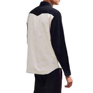 Fashion Custom <b>Men's</b> Long Sleeves <b>Shirt</b> Color Blocked Contrast <b>Corduroy</b> Patches Pockets Slim Fit Casual <b>Shirts</b> <b>for</b> <b>Men</b> - Product Image 5
