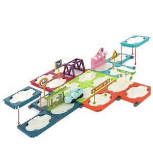 85 Uds laberinto seguimiento rompecabezas juguete lógico camino constructor bloques pista construcción rompecabezas juego de mesa con <span class=keywords><strong>Dino</strong></span> vehículos ranura juguete para niños - Product Image 2