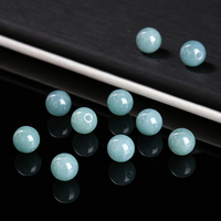 JD GEMS Perles Rondes Vertes 6 8 10 12 mm, Perles en Pierre Naturelle de Jadeite du Guatemala pour la Fabrication de Bracelets, Colliers et Bijoux DIY