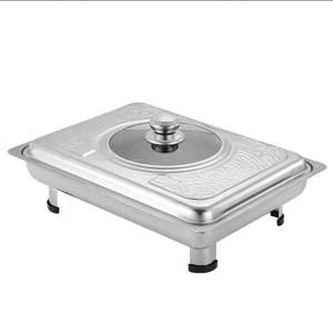 Plat de service professionnel en acier inoxydable écologique pour buffet de restaurant, avec couvercle, 50 pièces, idéal pour les événements et les fêtes – Vente directe usine - Product Image 1