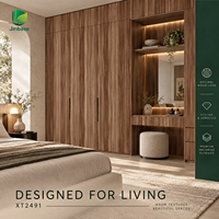 Contreplaqué recouvert de placage de chêne brun caramel Jinbase XT2491, qualité E0, 1220x2440mm, planches de bois de noyer, contreplaqué de construction 18mm