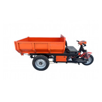 Tricycle hydraulique électrique à benne basculante 60V 80AH Moteur 2000W Seau 1600x1100x450mm pour la construction, l'agriculture, l'exploitation minière et le transport de marchandises