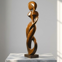 Sculpture abstraite en bois de corps féminin, statue de figure humaine torsadée sculptée à la main, décoration moderne pour table de maison, ornement artistique