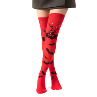 Medias de látex desechables de invierno estilo gótico punk con diseño de esqueleto y rosas, por encima de la rodilla, para cosplay y fiestas.