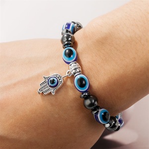 Bracelets œil de diable en pierre naturelle hématite pour hommes et femmes, perles de cristal, Bracelets magnétiques énergétiques - Product Image 3