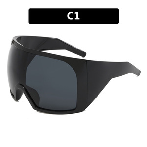 Süper büyük çerçeve yüz maskesi güneş gözlüğü sınır ötesi bağlı fütüristik teknoloji koruyucu güneş gözlüğü Punk güneş gözlüğü baharatlı - Product Image 4