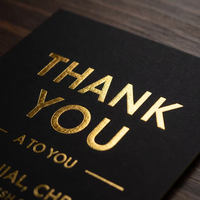 Cartes de remerciement personnalisées avec logo en or, impression offset personnalisée, cartes postales avec logo, cartes de remerciement professionnelles personnalisées