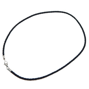 Collier en cuir tressé avec boucle de homard en acier inoxydable DIY - Product Image 5