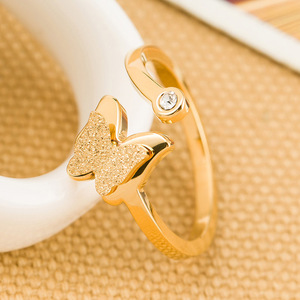 Butterfly Fashion <b>Ring</b> 18K Rose Gold <b>Open</b> Adjustable With Diamond Inlay For Women Gift Jewelry - Product Image 3
