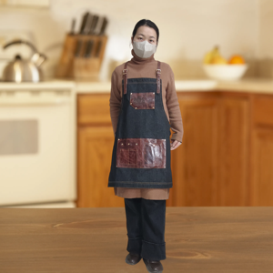 Nouvelle tablier <span class=keywords><strong>de</strong></span> <span class=keywords><strong>cuisine</strong></span> sans manches Niuweili Cowboy pour le nettoyage à domicile, unisexe, pour <span class=keywords><strong>chef</strong></span>, avec broderie et protection contre les taches - Product Image 2