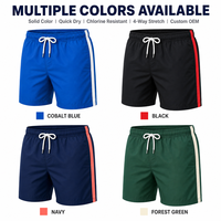 Shorts de bain pour hommes en gros, séchage rapide, couleur unie, résistants au chlore, couleurs personnalisées, OEM direct